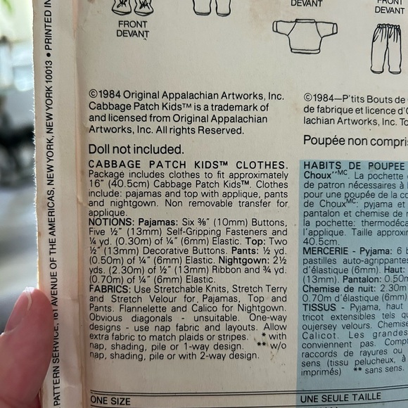 4/$50 sewing butterick 329 kit Cabbage Patch Kids Clothes Set 🪡 - Picture 5 of 7